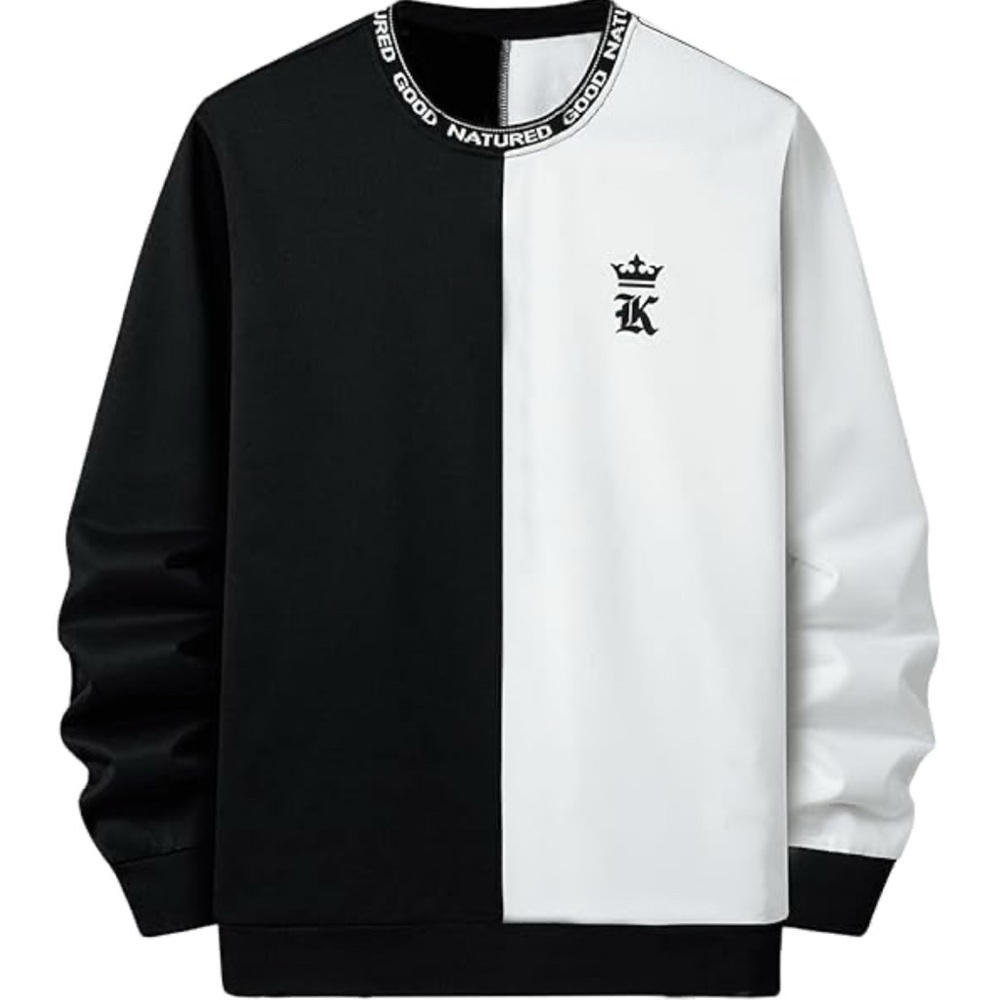Black and White Crewneck Sweater